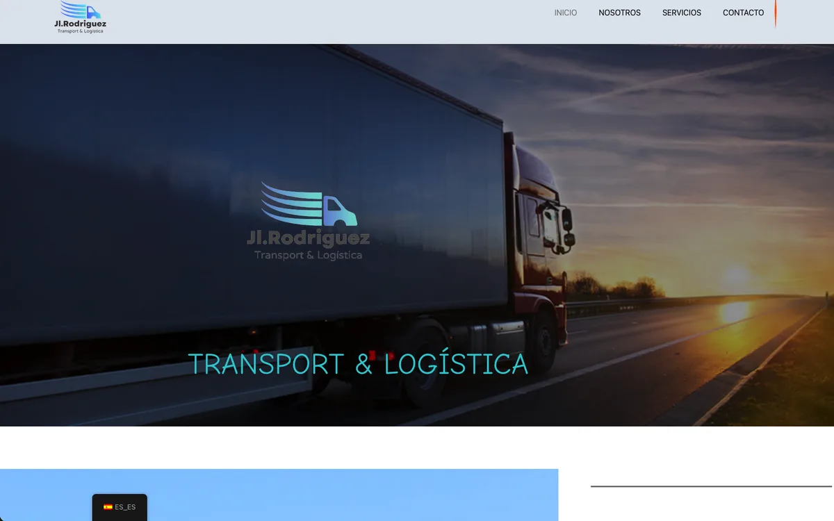 Web de una empresa de transporte y logística